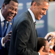 President Boni Yayi of Benin laughs with President Barack Obama as they arrive at “Session 3: Governing the Next Generation” at the U.S.-Africa Leaders Summit in Washington, D.C., Aug. 6, 2014.
Jim Watson/Getty Images